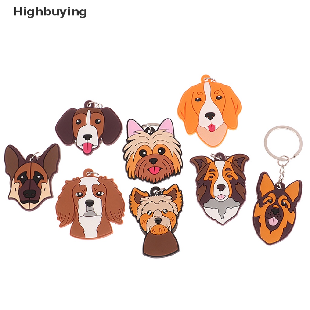 Hbid 1pc Gantungan Kunci PVC Lucu Hewan Kartun keychain Indah mini Bentuk Anjing key holder Cocok Wanita Pria Anak Kunci Aksesoris Glory