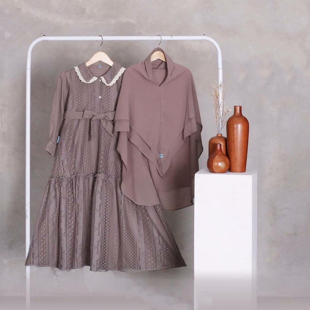 Umama Set Syari Kids Stelan Baju Gamis Muslim Anak Perempuan Wollycrepe Premium