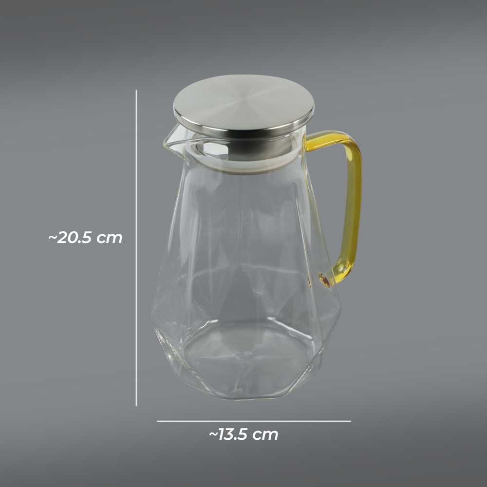 (BISA COD) FTIHSHP BORREY Teko Pitcher Teh Chinese Teapot Borosilicate Glass 1500ml - BRO-046