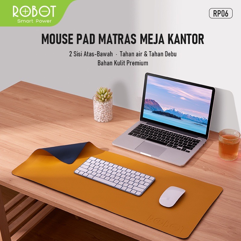 Mousepad ROBOT RP06 PU &amp; Waterprrof Material / Alas Mouse Tahan Air &amp; Tahan Debu