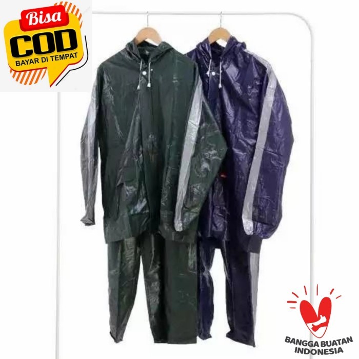 Mantel Jas Hujan Setelan Jaket Celana Elmondo 921 New Basic Besar