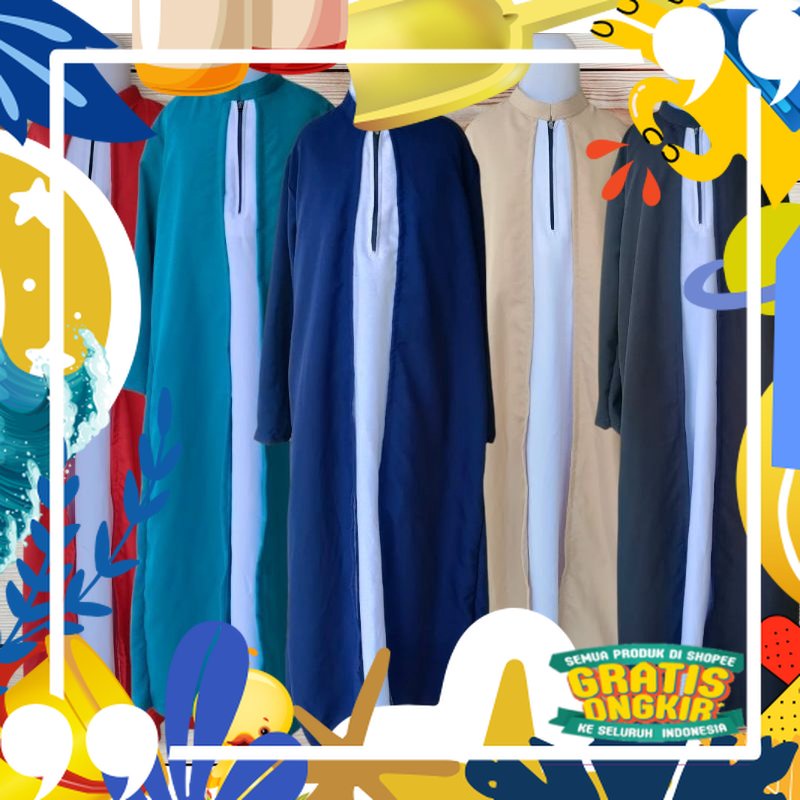 Motif polkadot / JUBAH HABIB Anak Laki-laki 2 IN 1 Jubah Model Luaran Gamis Anak dan Gamis Anak Laki