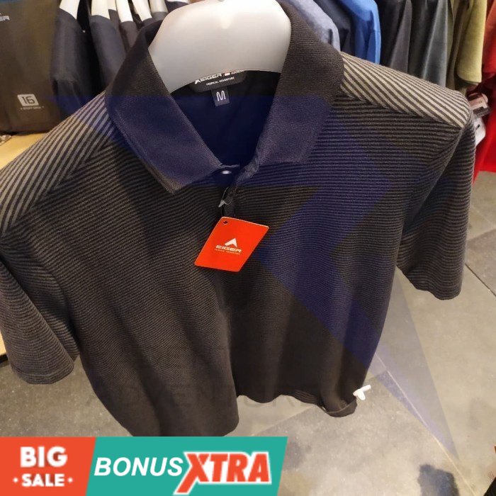 Kaos Polo EIGER1989 Lineventure X Shirt Hitam Black 91000 4772 Original KEREN AWET