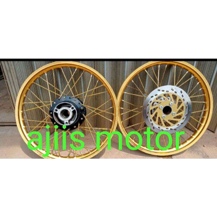 velg pelek jari-jari KUNING pariasi DEPAN BELAKANG Suzuki Satria Fu