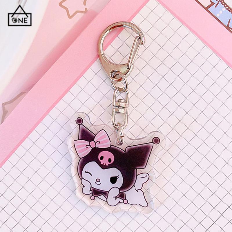 COD❤️Gantungan Kunci Desain Kuromi Dua Sisi Bahan Akrilik Transparan Untuk Tas Anak Perempuan-A.one