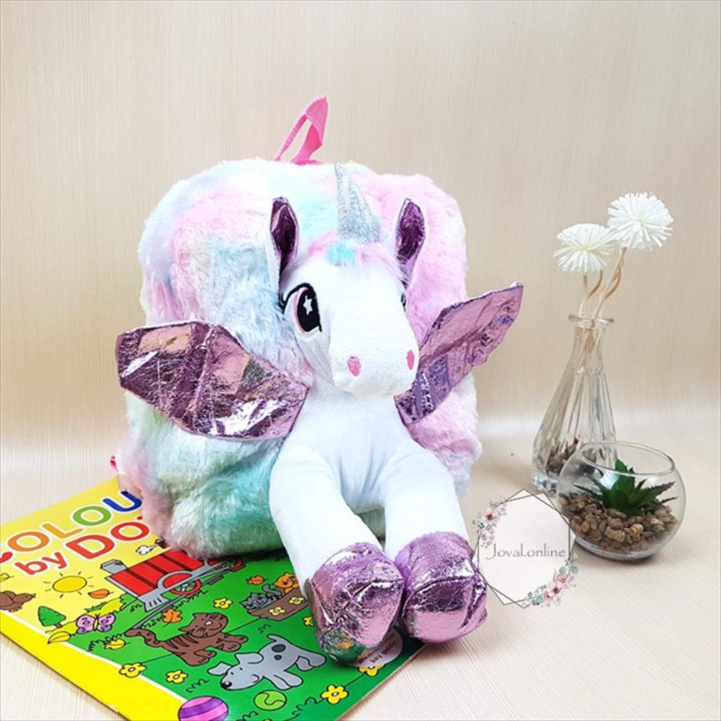 OTS 790 - Ransel Anak Boneka Bulu Unicorn Tas Punggung Backpack Anak Sekolah Ngaji SD TK PAUD
