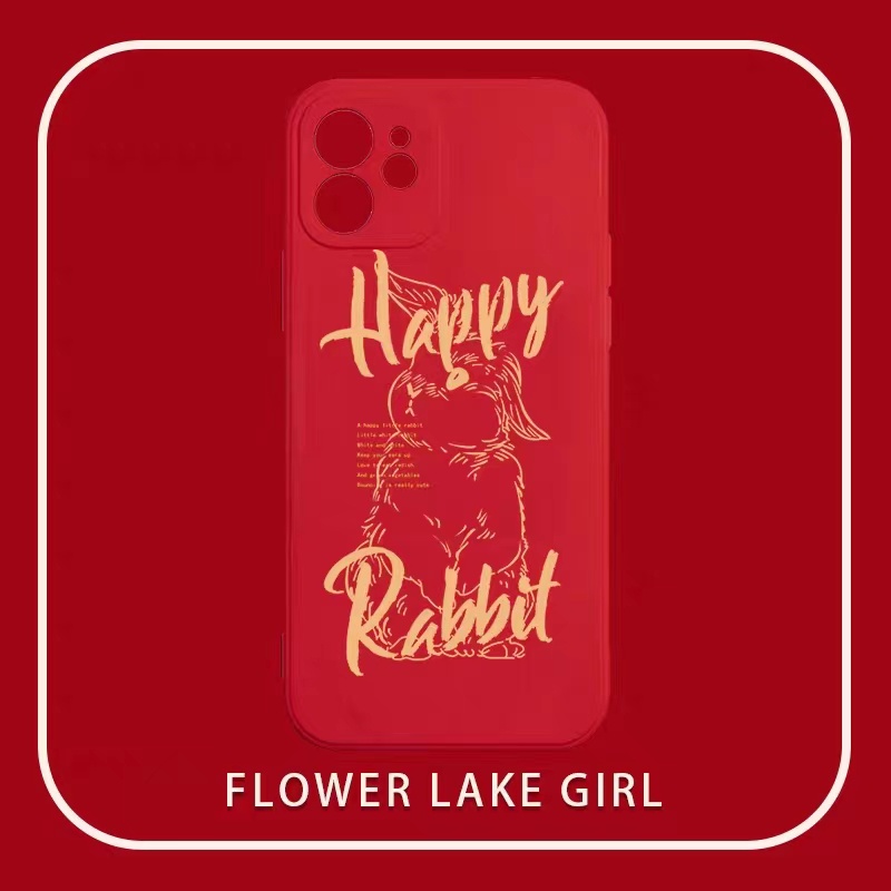 IPHONE Ins Pola Kelinci Cocok Untuk Iphone14 14pro 14plus 13 13pro 13prm iPhone12 7Plus 8Plus Xr XS 13 Pro Max Empat Sudut Casing Ponsel Tahan Guncangan