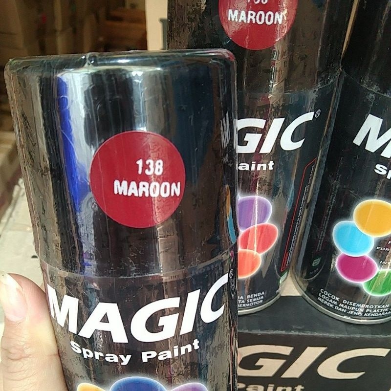 cat semprot pilok pilox magic spray paint magic maroon 138 merah tua merah marun 300cc