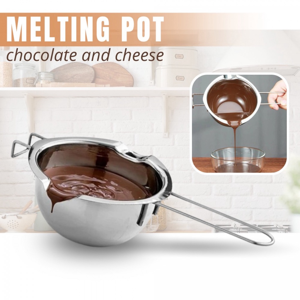 Panci Peleleh Coklat Keju Chocolate Melting Pot Stainless Steel 400ml