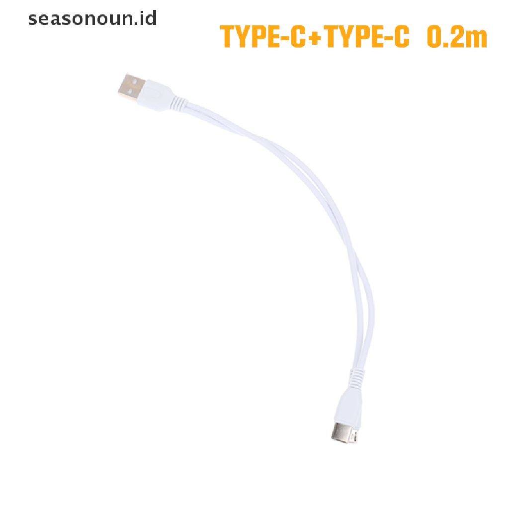 Seasonoun 2in1 USB Tipe C Micro USB C Cable Handphone Kabel Pengisian Cepat Untuk Huaiwei Samgsung Xiaomi Type C Charge Cord Wire Kabel Cas Android TYPE-C.