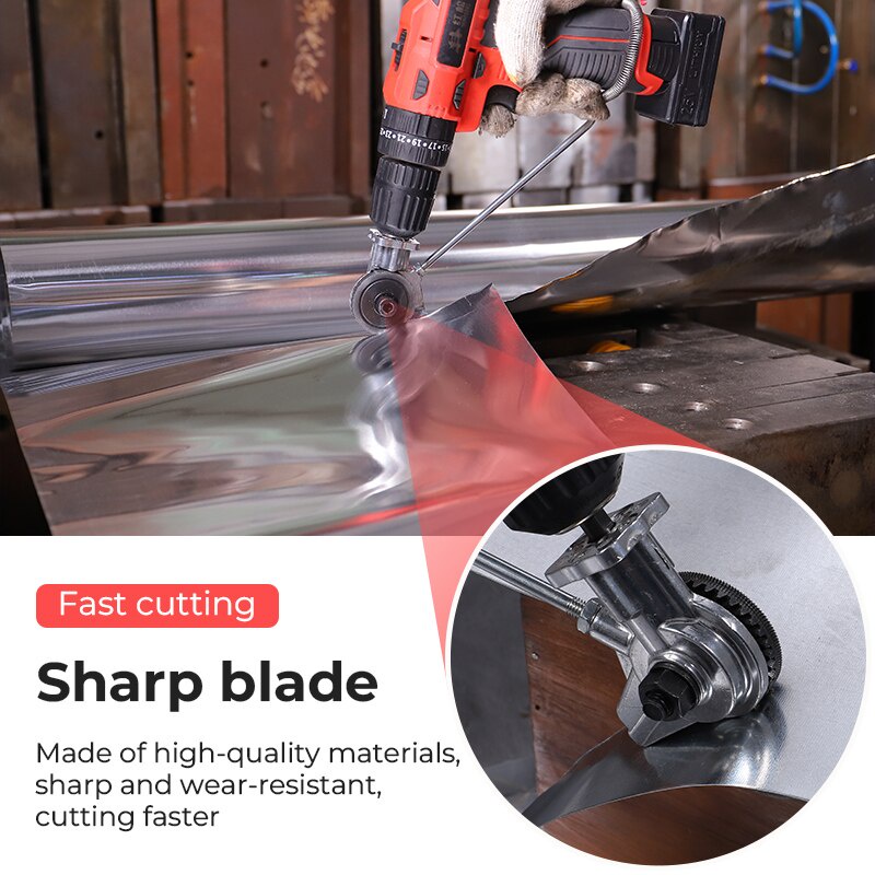 Adaptor Bor to Gunting Seng - Gunting holo bor elektrik iron Shredder Alat Pemotong Lembaran Logam Kepala Ganda