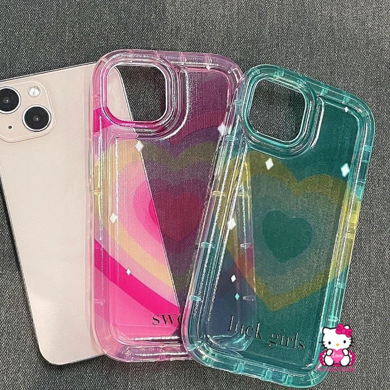 Airbag Case Untuk Redmi10 9C NFC 10A 9T 10C 9 12C 9A A1 Redmi Note11 9 8 10s 10 11s Note10s Note9 Note11 Note1 Note10 POCO F4 INS Gradasi Sweet Love Heart Cover Air Cushion Soft Case