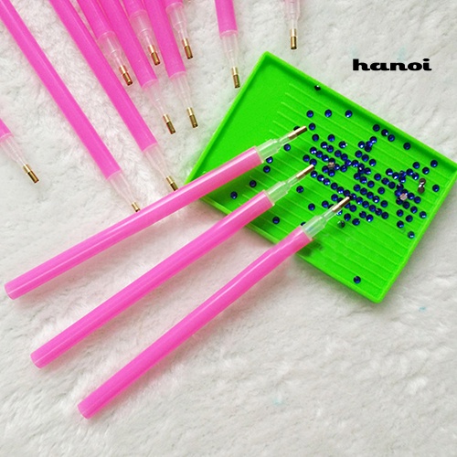 Hi * 10pcs/Set Nail Art Rhinestones Picking Tools Pensil Dotting Pick Up Pen