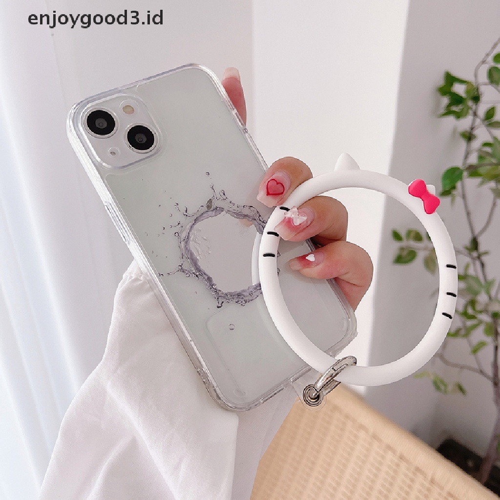 [Rready Stock] Sederhana Kreatif Lembut Gelang Silikon Cair Lucu Kartun Lingkaran Liontin Ponsel Lanyard Pergelangan Tangan Tali Telepon Kasus Universal Anti Hilang Sling (ID)