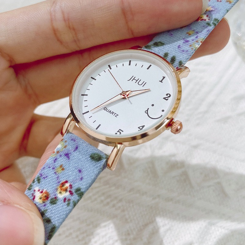 RRNS 186 Jam Tangan Strap PU Analog Casual Gaya Retro Untuk Wanita Watch Korean Fashion