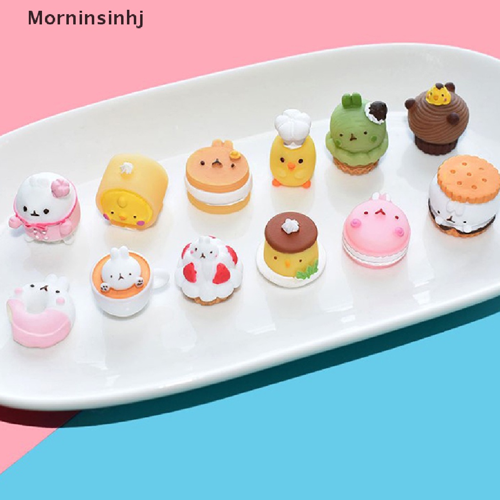 Mornin 10xsimulasi Hiasan Cabochon Resin Dessert Kartun 3D Untuk Scrapbooking id