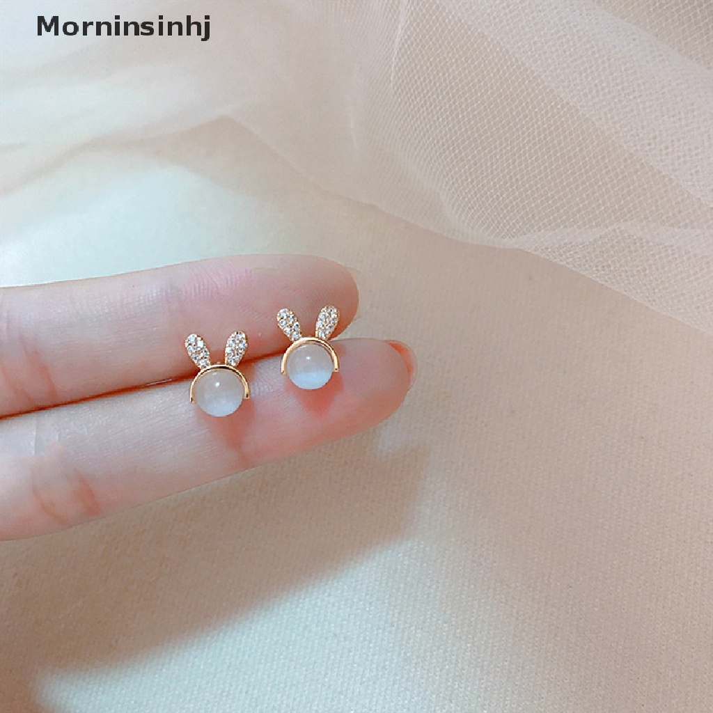 Mornin Trendi Lucu Kelinci Ramping Opal Feminia Anting Elegan Mungil Anting Gaya Anting-Anting Kreatif Eardrop Perhiasan Berkualitas Tinggi Eardrop Romantis Feminia Aksesoris id