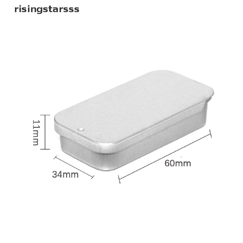 Rsid Span-new Metal Rectangular Kosong Mini Tin Box Tinplate Push Candy Pill Cases Kotak Penyimpanan Jelly