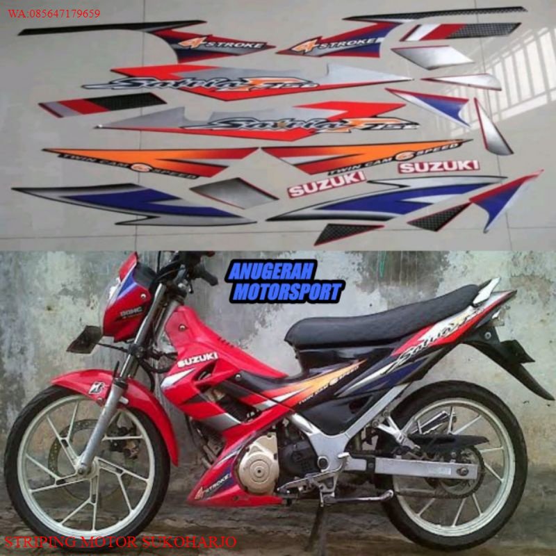 (ORI) striping satria Fu Thailand merah hitam 2004 2005 2006 KUALITAS ORIGINAL MURAH