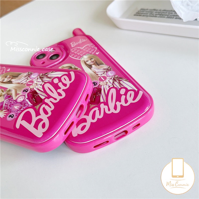 IPHONE Casing Bentuk Ponsel Kepribadian Retro Kreatif Kompatibel Untuk Iphone11 Pro Max7 8 Plus14 11 13 12 Pro Max XR X XS Max SE 2020 Putri Lucu Cantik Barbie Soft Cover