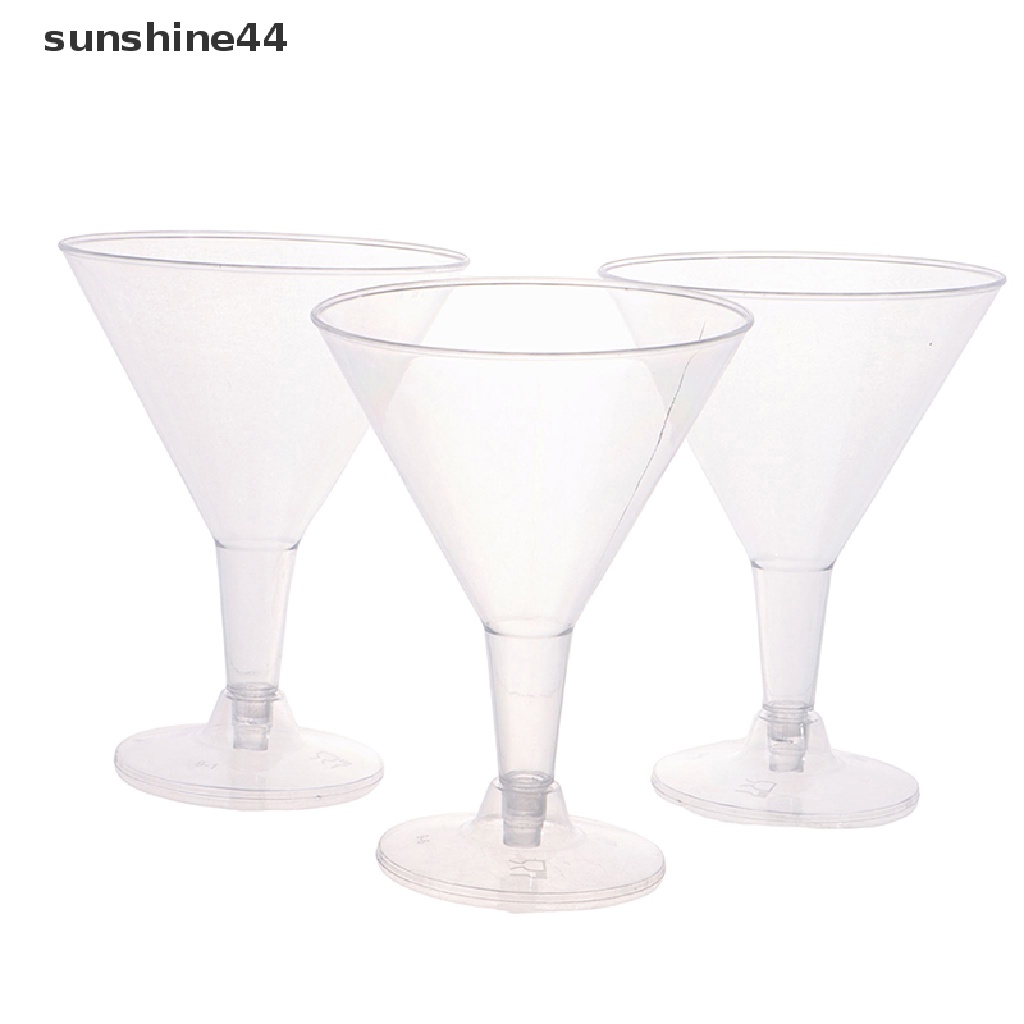 Sunshine 6Pcs Gelas Mari Plastik Bening 200ml Gelas Cocktail Sekali Pakai Untuk Pesta ID