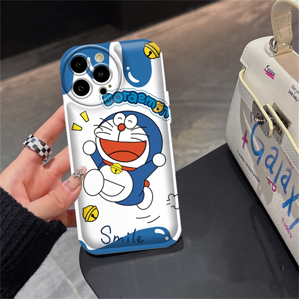 Case Realme 10 C15 C12 C25S C11 C20 realme5 5i 6i C3 8i C21Y C25Y Lucu Winnie the Pooh Dan Doraemon Bantal Udara TPU Phone Cover