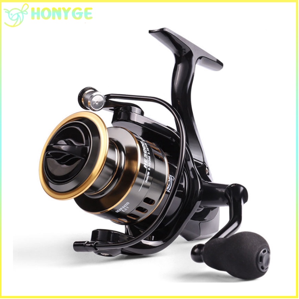 Reel Pancing asli besi fishing reel 10kg drag 5.2:1 Kincir Logam Berkekuatan Tinggi, Gulungan Pancing Ikan Air Asin gulungan pancing murah