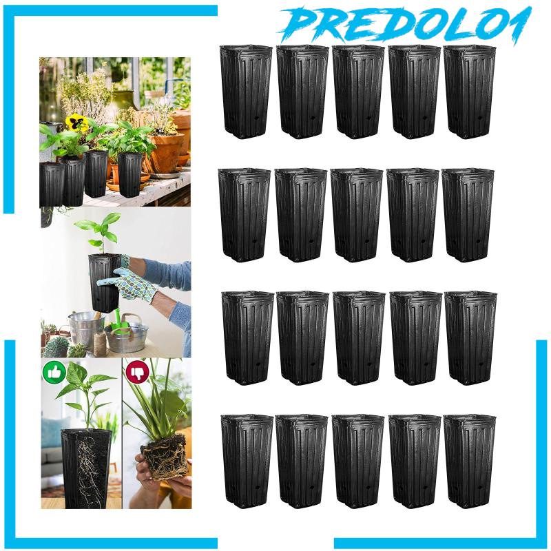 [Predolo1] 20x Pot Pembibitan Dalam Treepots Wadah Tanaman Bunga Hitam Untuk Taman