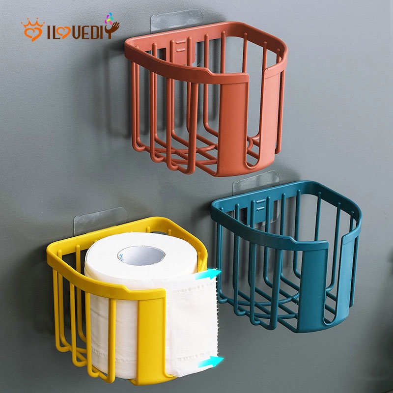 Hot Sale/Keranjang Kertas Toilet Bebas Pukulan/Rak Penyimpanan Paper Holders/Rak Organizer Kertas Tempel Dinding Kamar Mandi/Tempat Tisu Keranjang WC