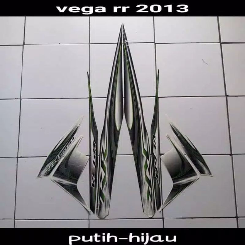 Striping sticker motor yamaha vega rr thn 2013 2014 hitam putih hijau / Stiker motor