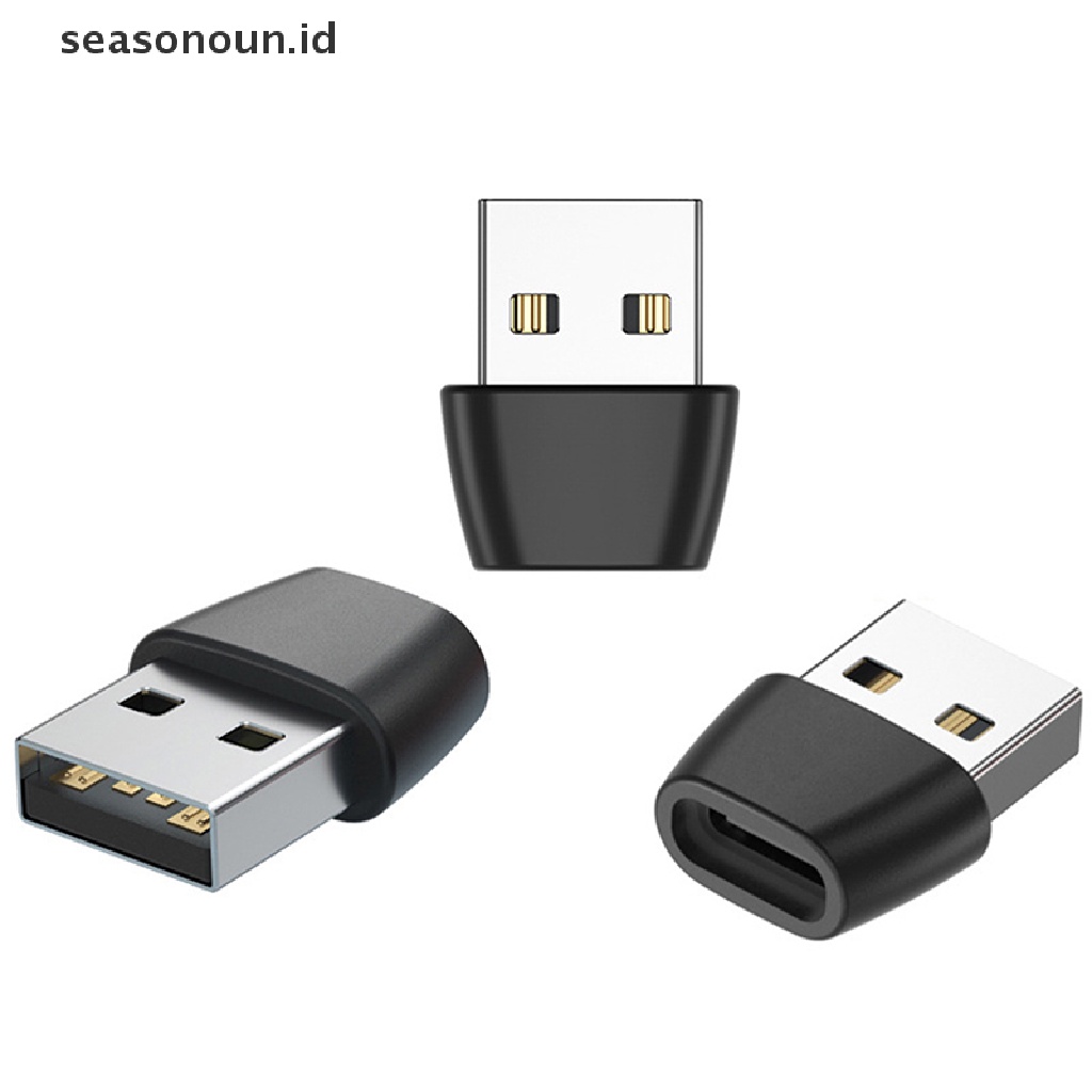 Seasonoun Adapter OTG USB To Type c Berkualitas Tinggi Konverter USB c Male To USB Type-c Female.