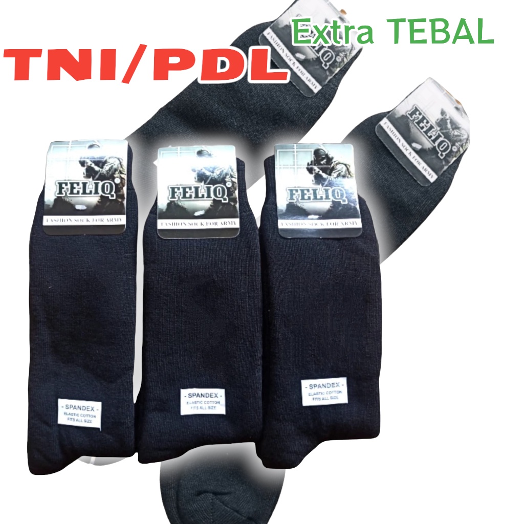 Kaos Kaki Hitam PDL Ekstra Tebal/Kaos Kaki TNI Polos/Kaos Kaki Hitam ARMY Panjang