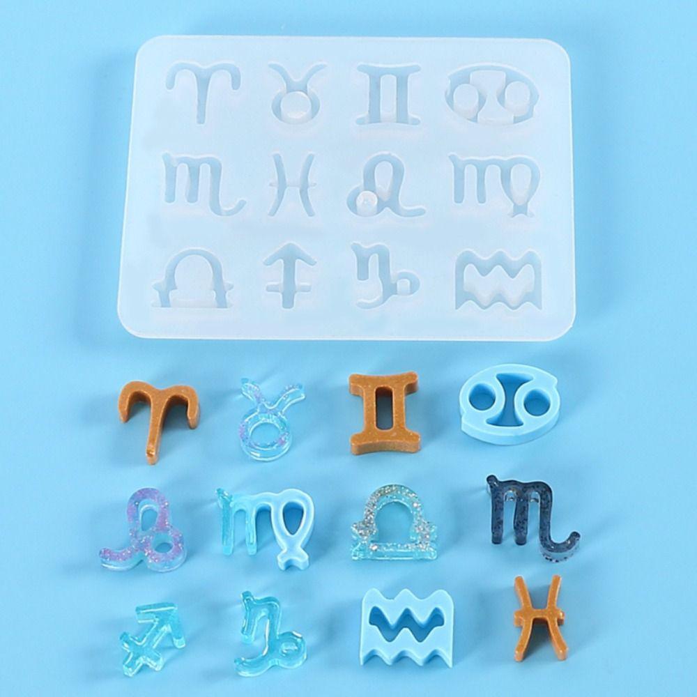 [Elegan] Resin Cetakan Liontin DIY Kerajinan 3D Silikon Zodiak Bintang Kristal Alat Membuat Perhiasan