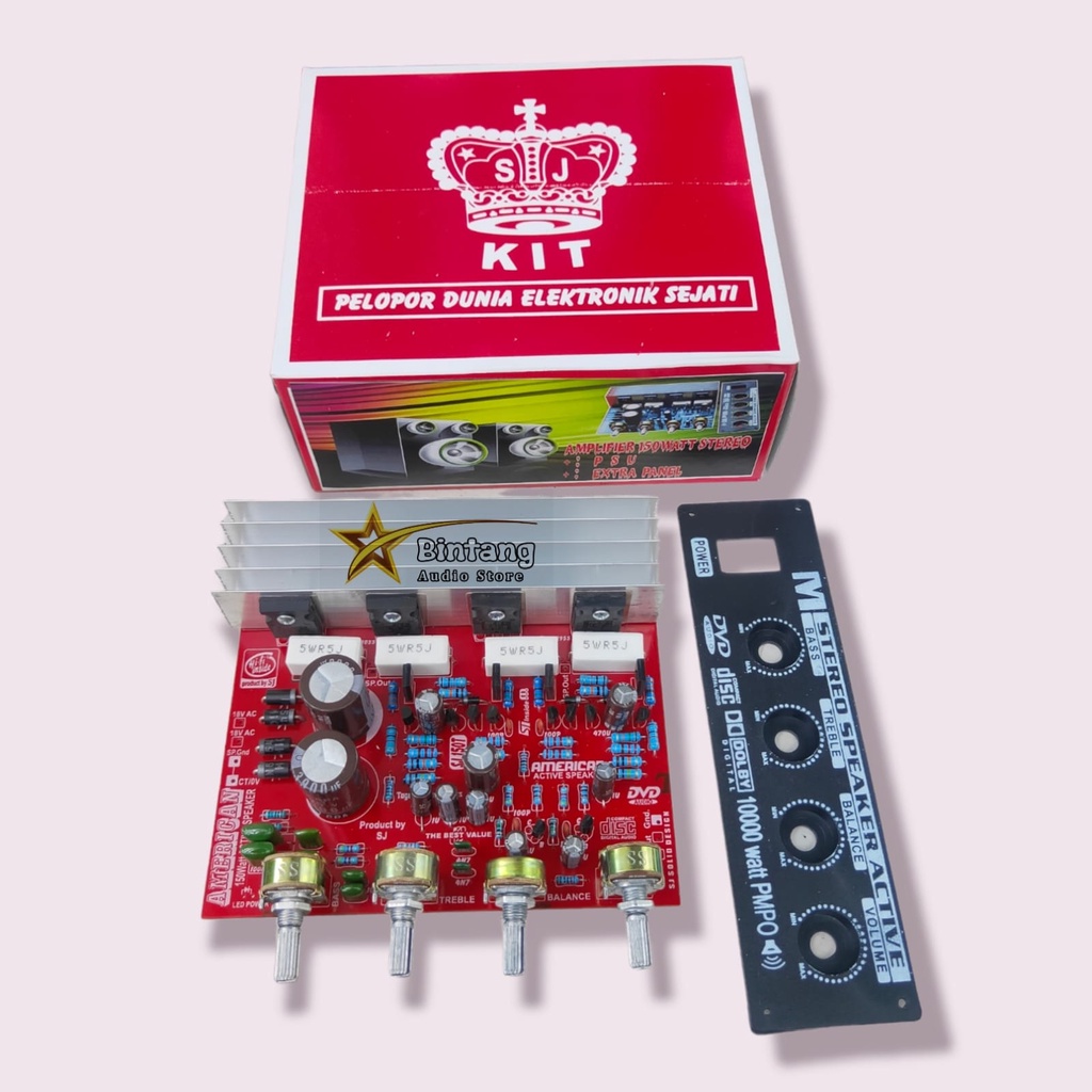 Kit Driver Power Speaker Aktif Stereo 150 Watt Lengkap Tone Control