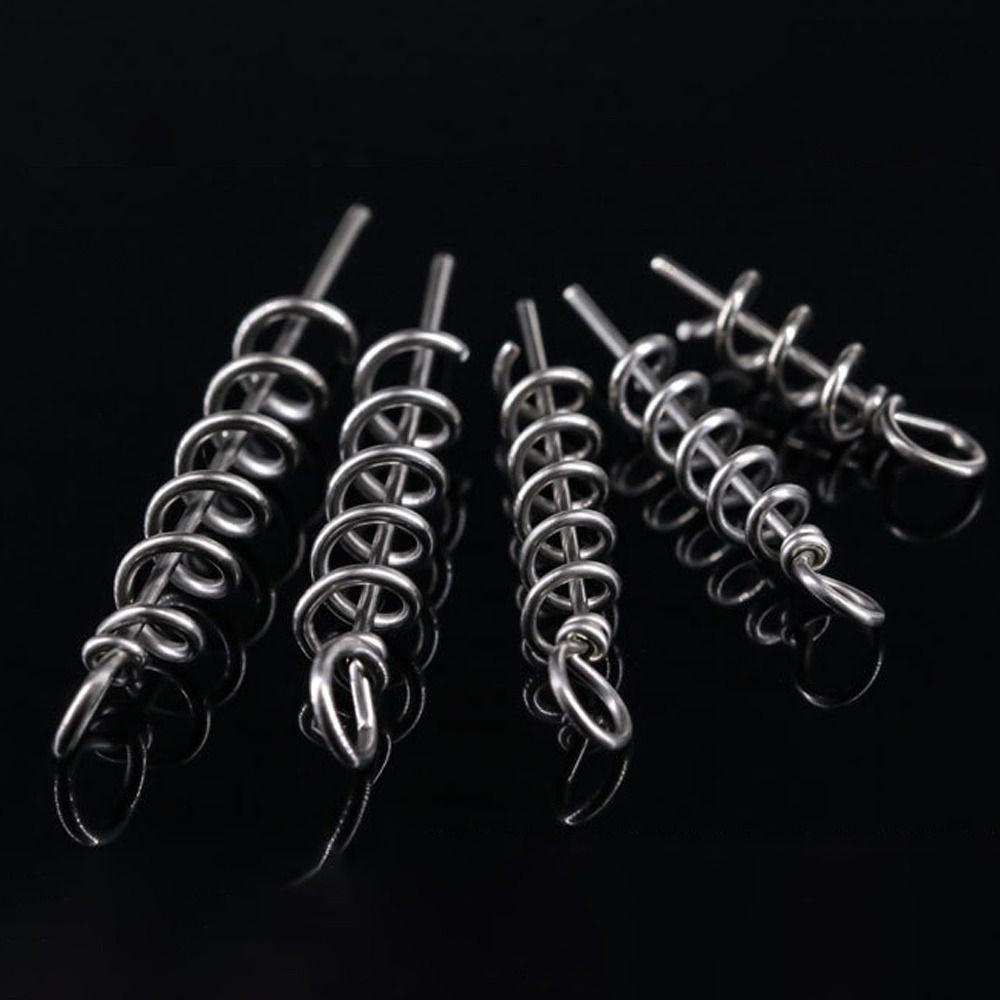 TOP 50pcs Jarum Sekrup Pancing Tahan Lama 5ukuran Stainless Steel Spring Fixed Lock