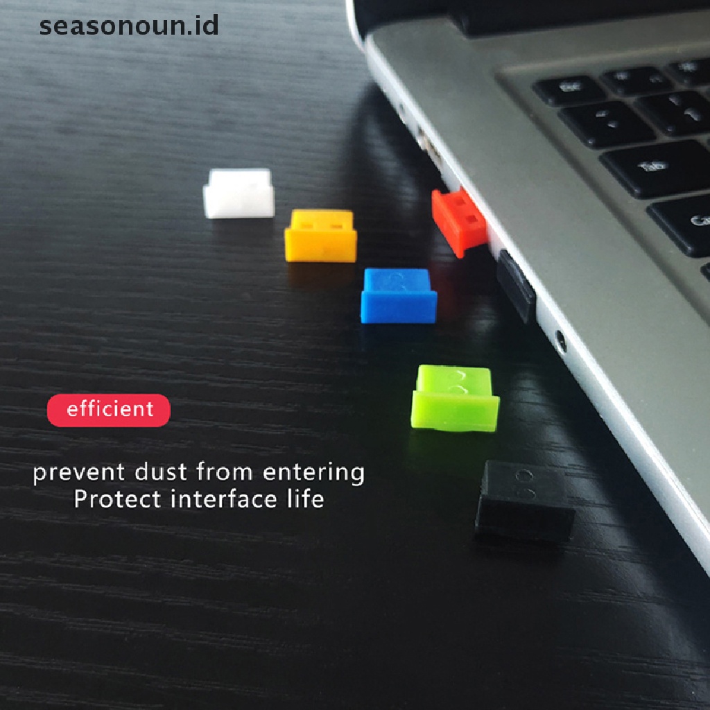 Seasonoun 5pcs/set Silikon Warna-Warni Anti Debu Plug Cover Stopper Debu Plug Laptop Dustproof USB Port HDMI-RJ45 Interface WaterproofCover.