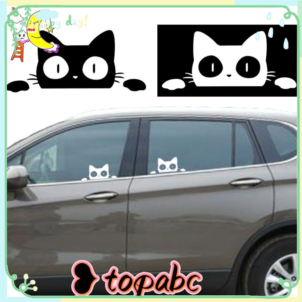 Top Stiker Mobil 14CM * 6.2CM Dekorasi Styling Mobil Kucing Kejutan Mengintip