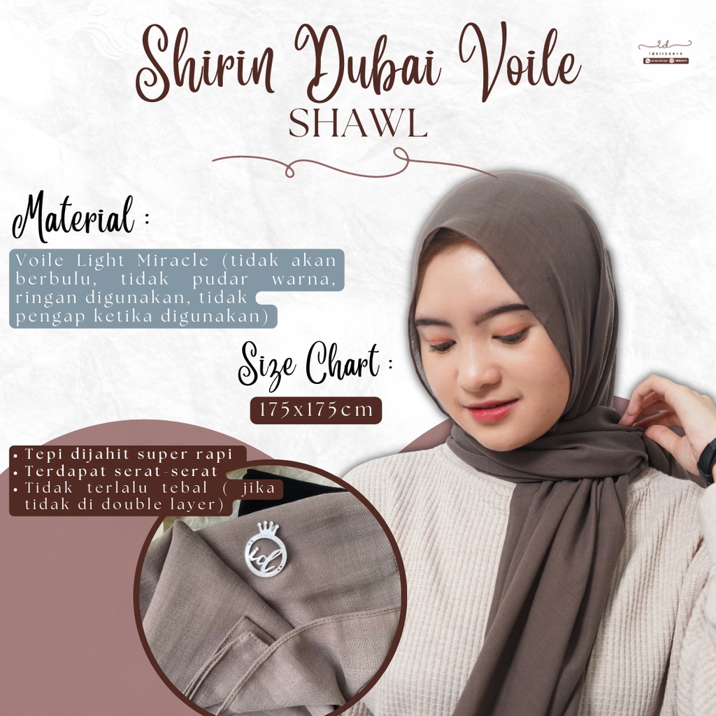 [buy 1 get 1] 11-15 November 2023 • Shireen Dubai Voile Shawl - Pashmina voal voile premium shirin shireeenz pashmina dubai