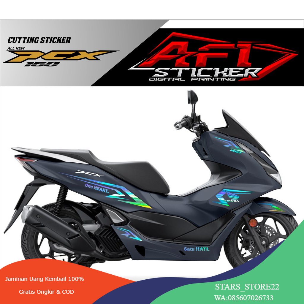 (PREMIUM) CUTTING STIKER HONDA PCX 160 PCX 150 DESAIN 2023 Striping cutting sticker pcx 160 terbaru 