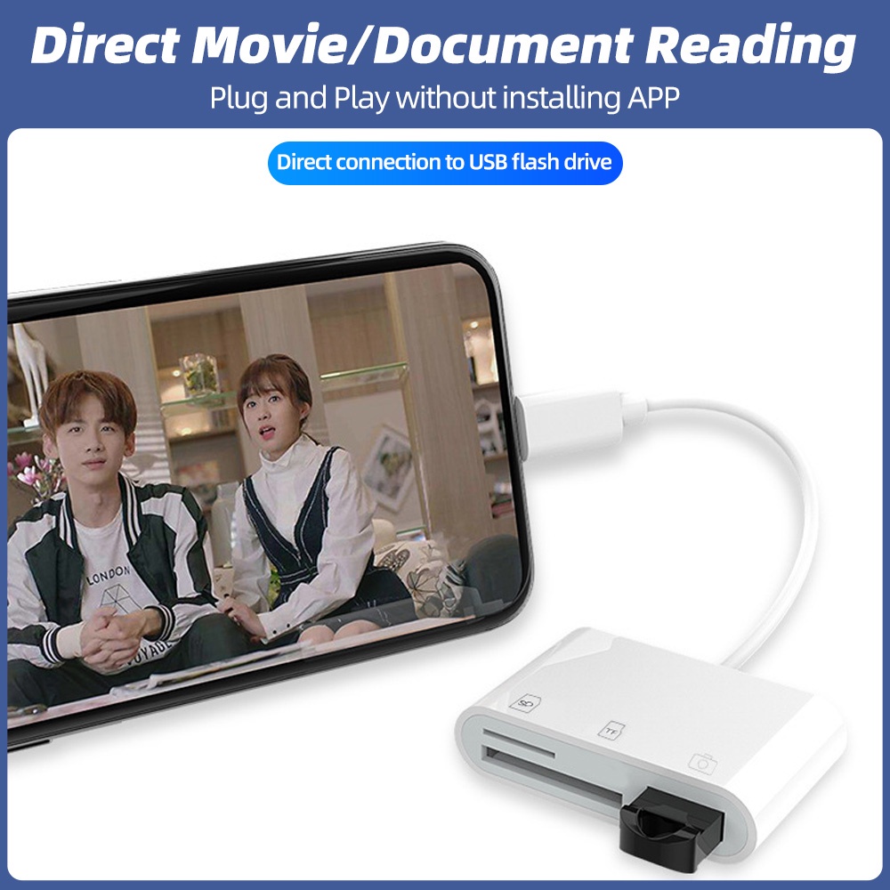 Fonken Adaptor Pembaca Kartu Memori SD TF 3in1 Untuk I-Phone 14 13 12 8Pin Ke SD TF Card Reader Konverter Data Untuk Ios13 Di Atas Kamera SD Card Reader