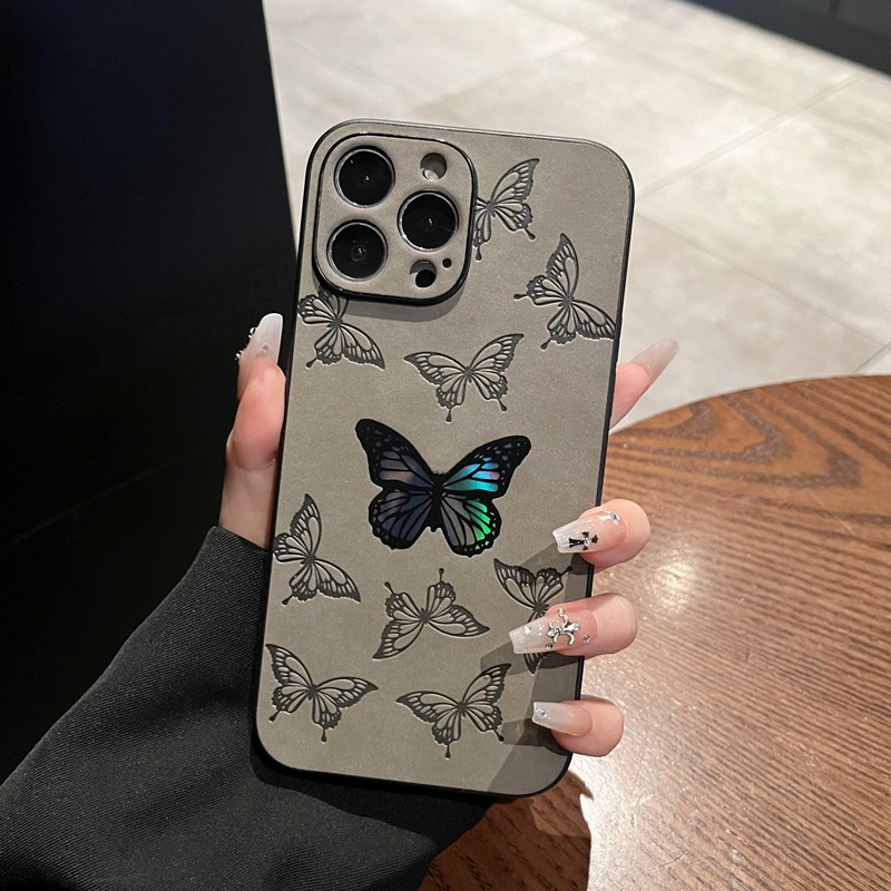 Nice Shine Laser Butterfly Hard Case HP iP iPhone 14 + Plus 11 12 13 Pro Max X XR XS Max FTD Casing Apple