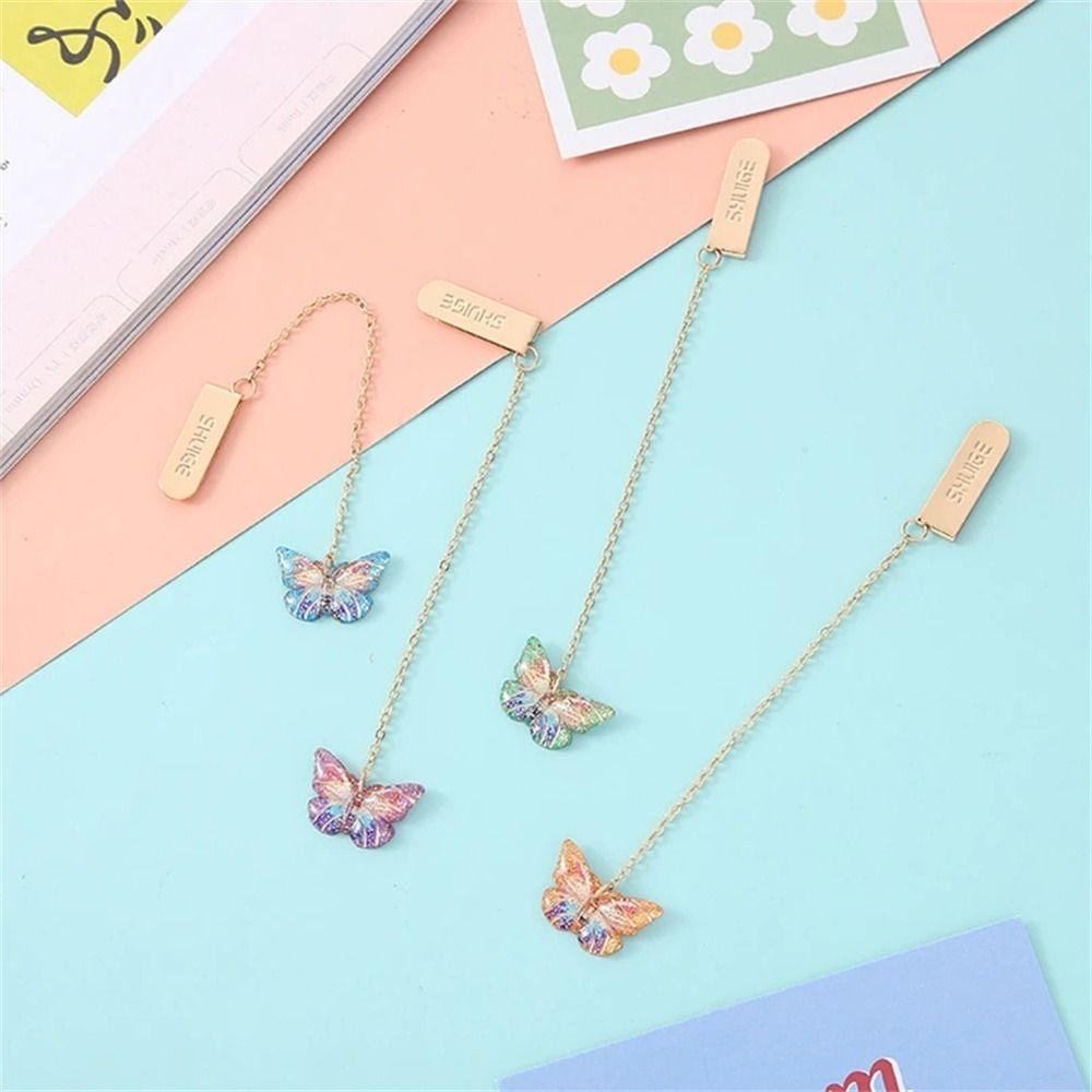 [Elegan] Butterfly Bookmark Kantor Perlengkapan Sekolah Capung Untuk Alat Tulis Perempuan Siswa Bookmark Liontin