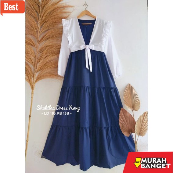 Tren baju lebaran wanita 2023- shakila gamis/setelan 2 in cardigan/dress wanita