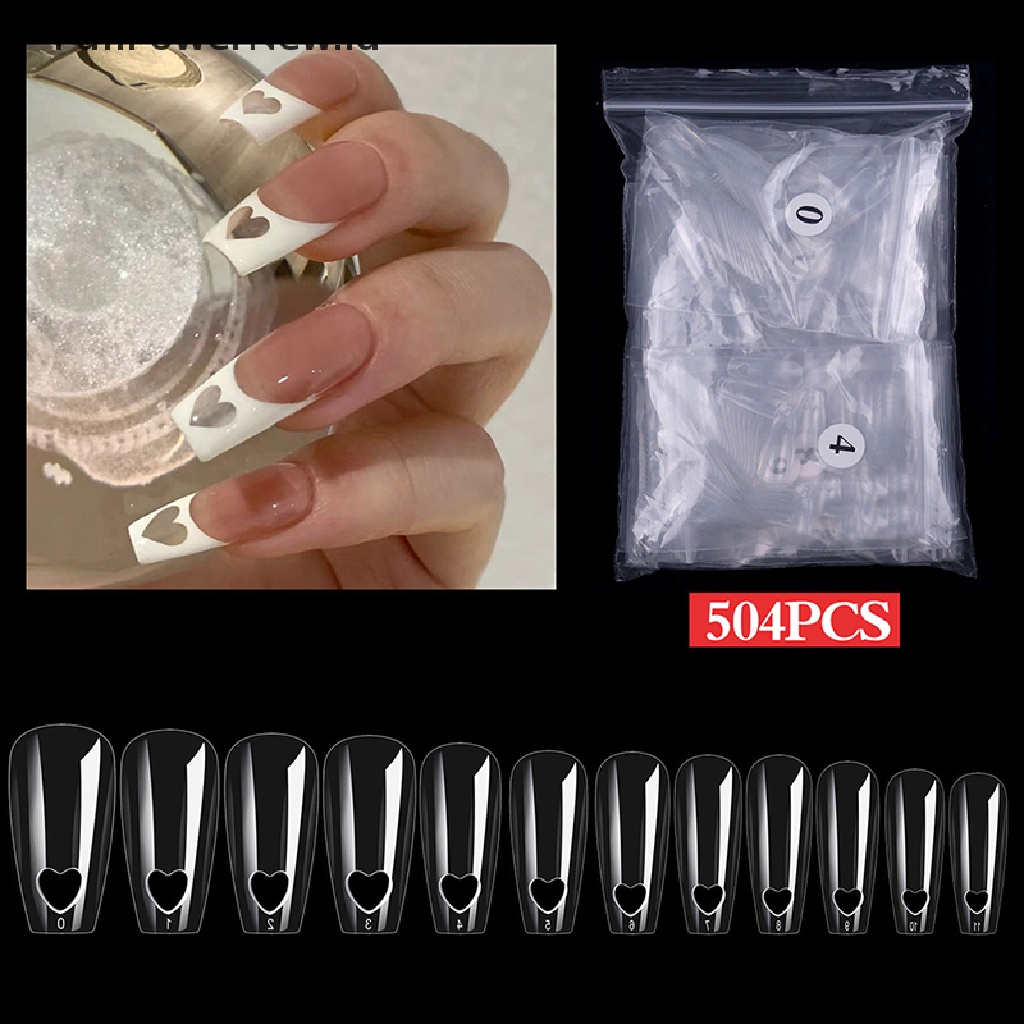 Power 504Pcs Ballerina Nail Peti Mati Palsu Palsu Panjang Art Full Cover Nails Manicure Tips ID