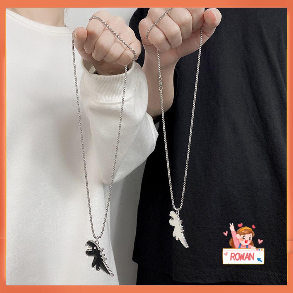 R-bunga Pasangan Kalung Fashion Pria Stackable Streetstyle Statement Unisex Sederhana Rantai Naga