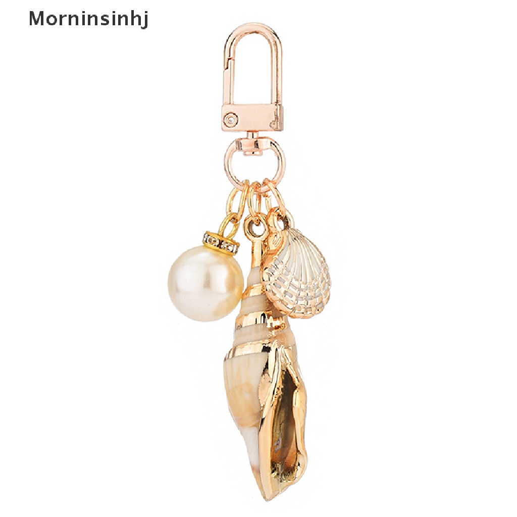 Mornin Baru Indah Keong Gantungan Kunci Mutiara Shell Rumbai Keyring Ch Perempuan Tas Ornamen Fashion Diy Aksesoris id