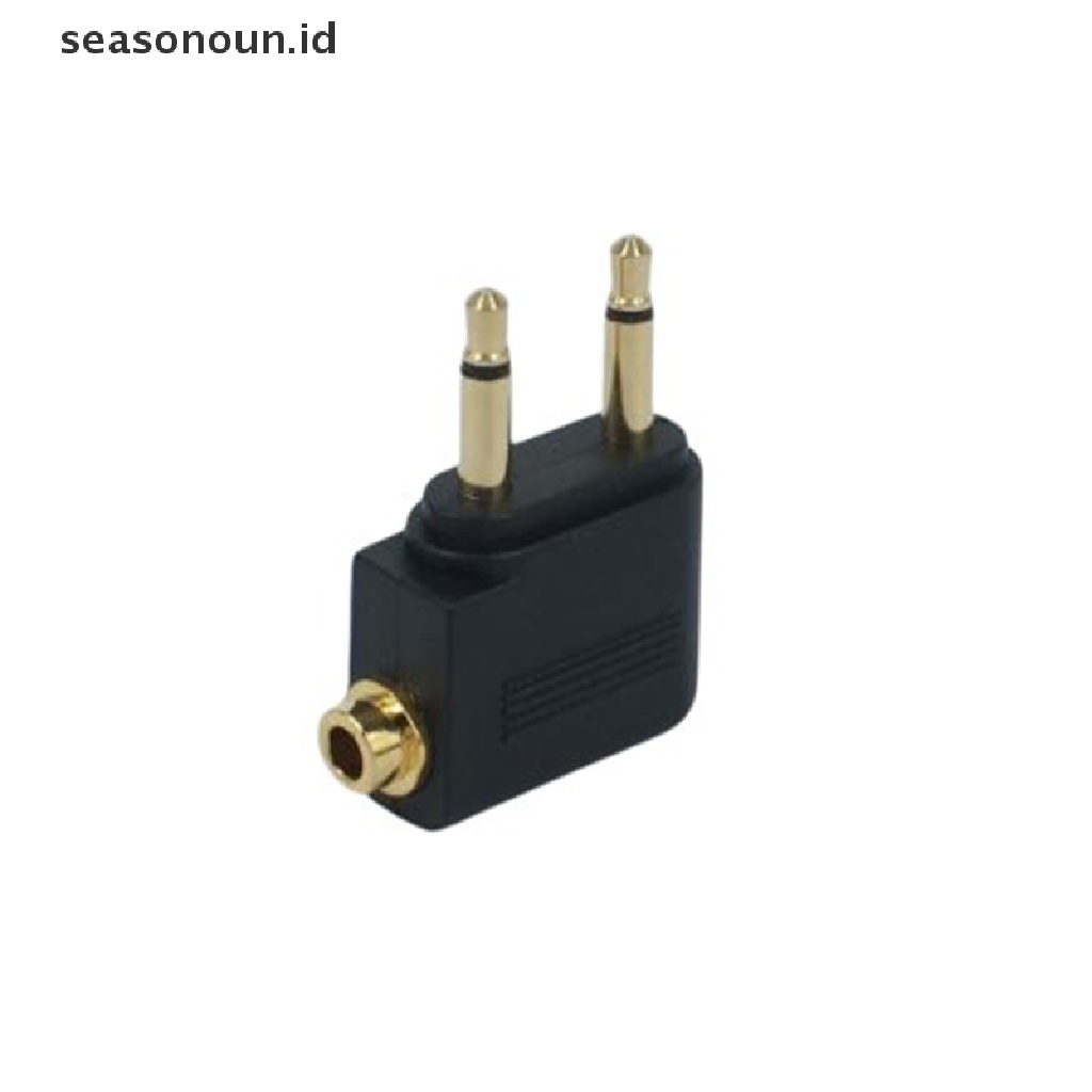 Seasonoun Lapis Emas 3.5mm Jack Audio Headphone Converter Adapter Untuk Pesawat Pesawat Travel Earphone Mono Audio Converter Travel Jack Plug.