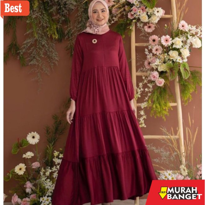Tren baju lebaran wanita 2023- najwa gamis terbaru jumbo ld 120 / gamis rayon premium / gamis polos