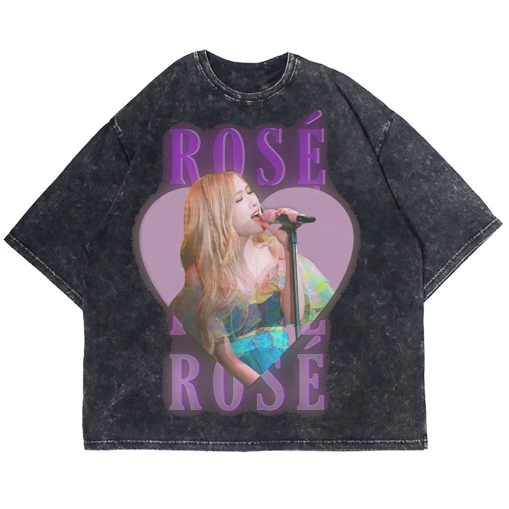 Patternmerch "blackpink rose love solo" Oversize T-shirt | washed tee | kaos vintage