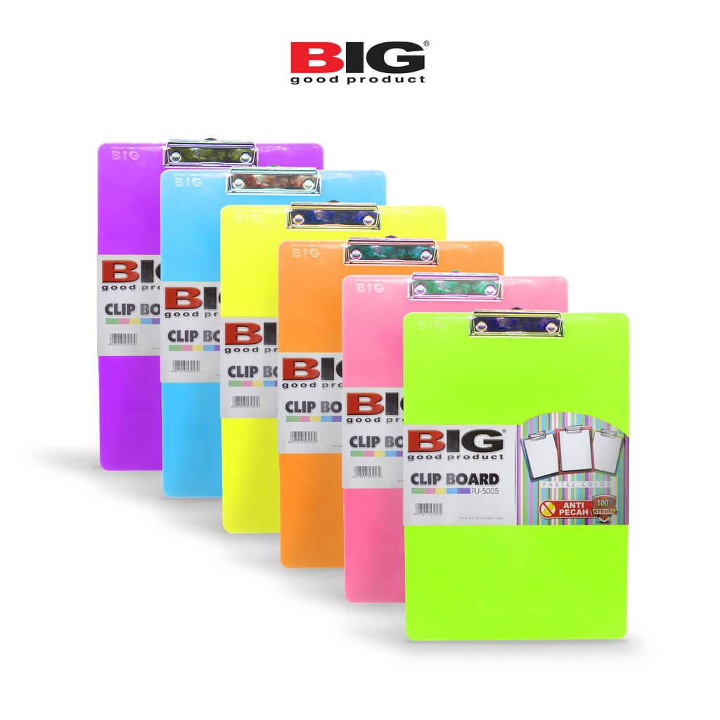 

BIG Clipboard Papan Jalan Papan Ujian Warna Pastel Ukuran F4 Folio PU-5005